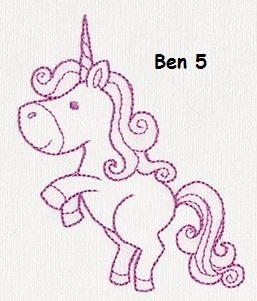 embroidery motif unicorn Ben