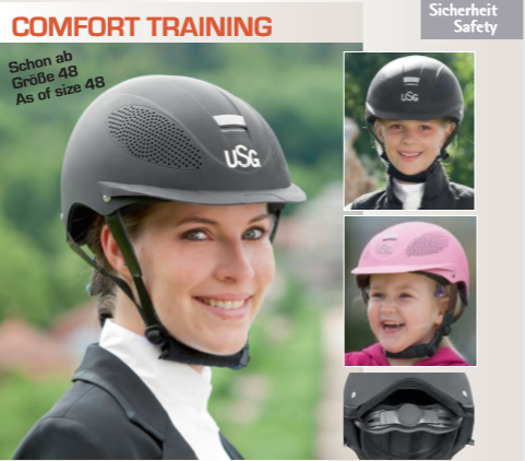 USG Riding Helmet Comfort Training in 3 sizes for children and adults