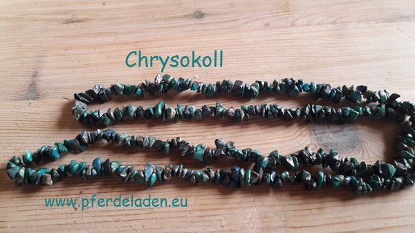 Gemstone Splinter Necklace Chrysocolla 80cm
