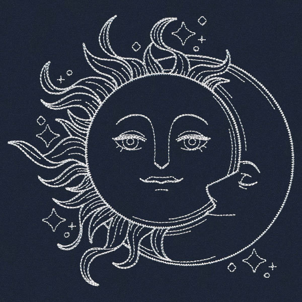 Stickmotiv Vintage - Sun and Moon