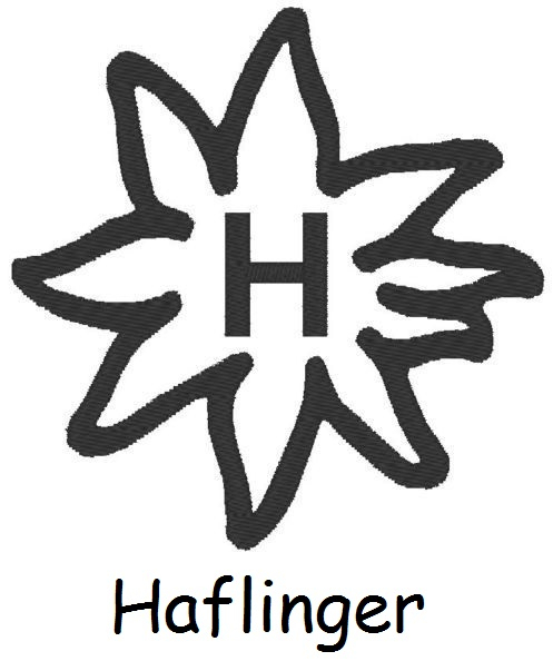 Druck- / Stickmotiv Brandzeichen Haflinger