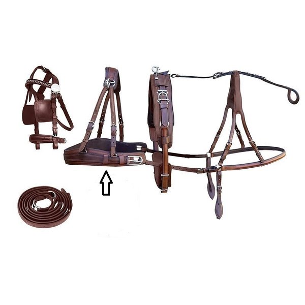 Brown breastblade for single or double harness