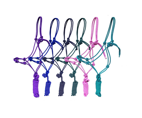 Practical knotted halter with additional knots