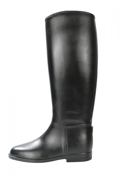 Faux leather riding boots with extra wide shaft