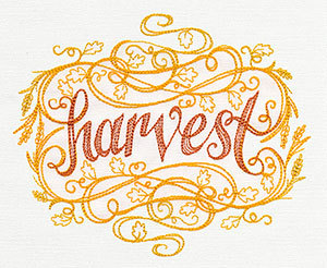 Stickmotiv Kalligraphie "Harvest" Design