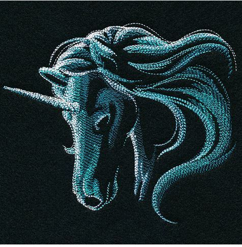 Embroidery motif Night Unicorn cute