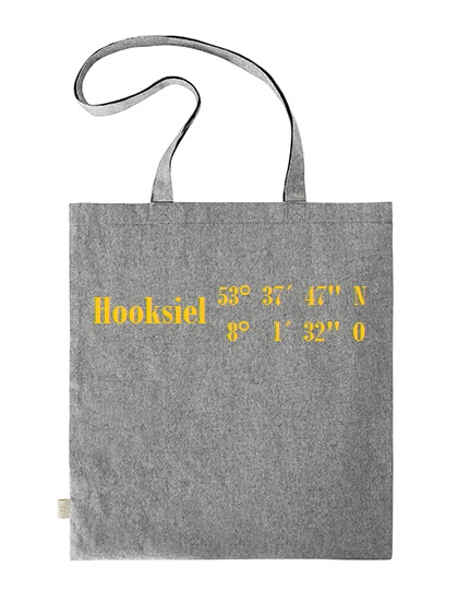 Shopper with your coordinates made of recycled cotton